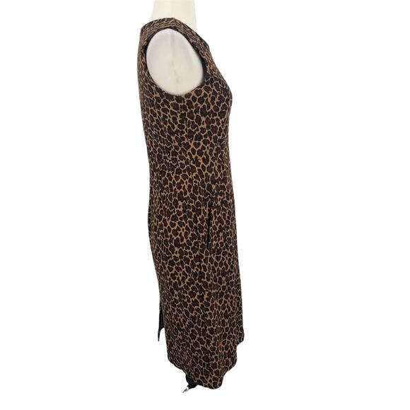 Lands End Leopard Print Stretch Ponte Knit Dress - Picture 5 of 6
